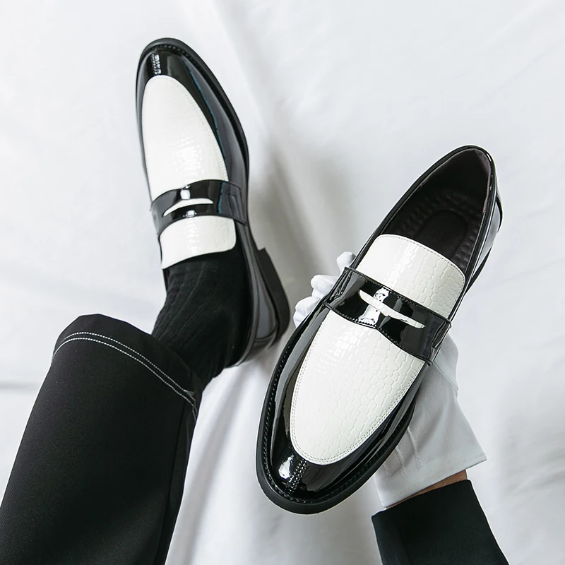 White and black dress shoes mens-AliExpress