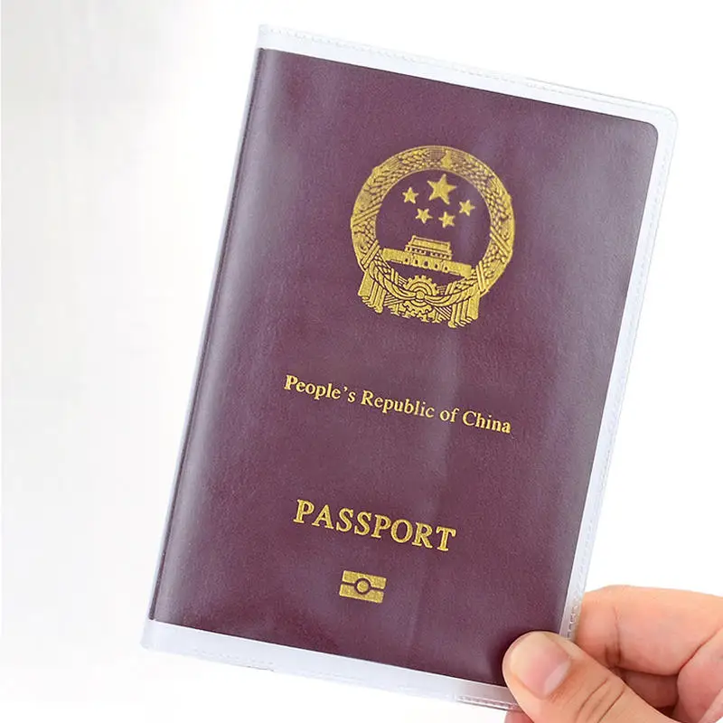 6 個パスポートカバー PVC 防水ケースパスポート財布ビジネスクレジットカードドキュメントホルダー保護ケースポーチ
