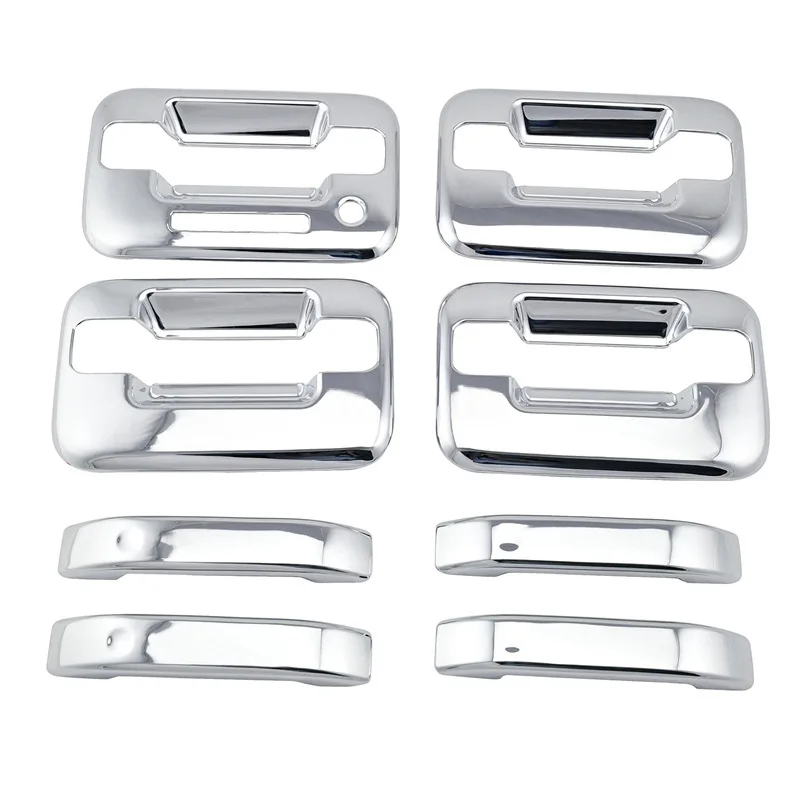 ABS Chrome Door Handle Cover W/O Passenger Side Keyhole with Key Pad for Ford F-150 F150 4 Doors 2004-2014 Car