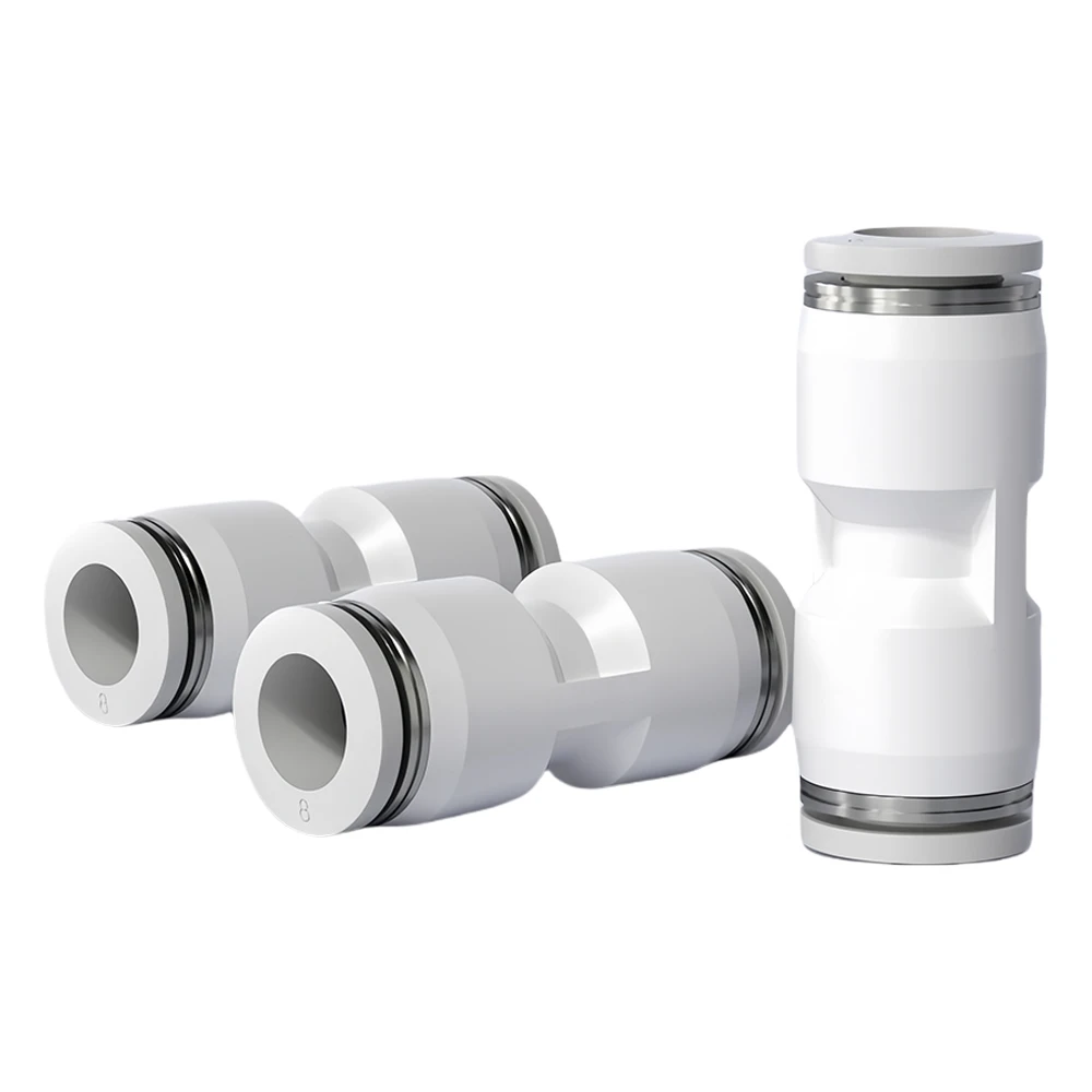 PU PG Pneumatic Quick Connector PU Tube Air Hose 6 8 12 14 16mm White Plastic Connector Straight Through Variable Diameter PG8-6