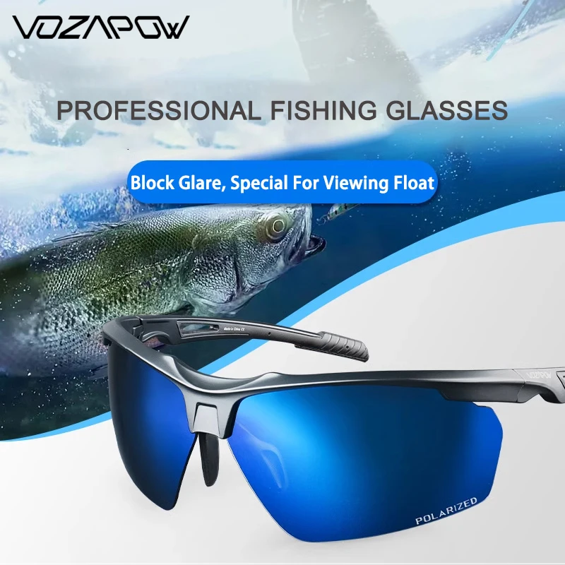 Vozapow Polarized Fishing Sunglasses Men's Hiking UV400 Glare Protection HD Glasses Women Sport Running Travel Cycling Eyewears