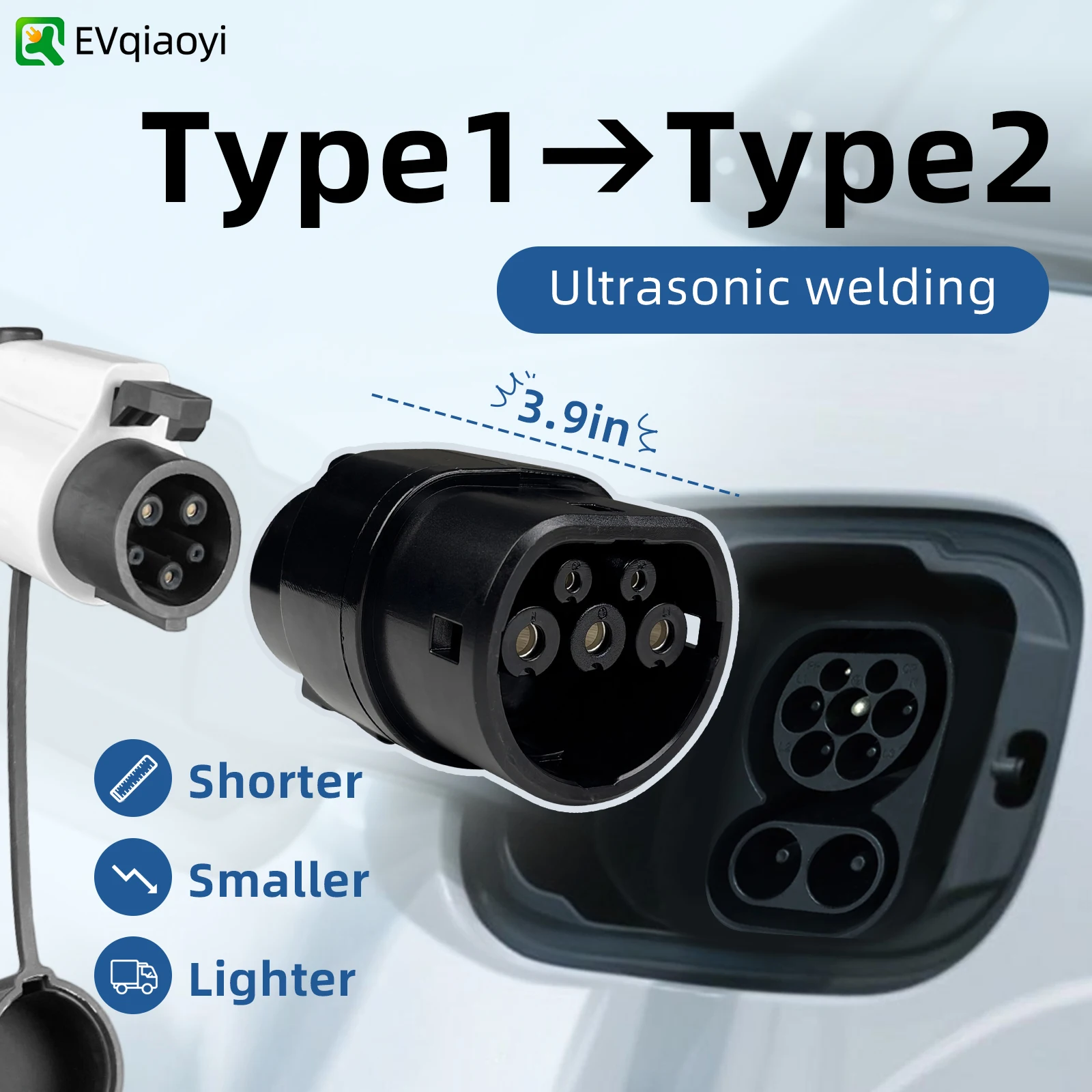 

EVqiaoyi J1772 to Type2 Adapter 32A Connector SAE Type 1 EV Charger pile for Type 2 Electric Vehiclesr