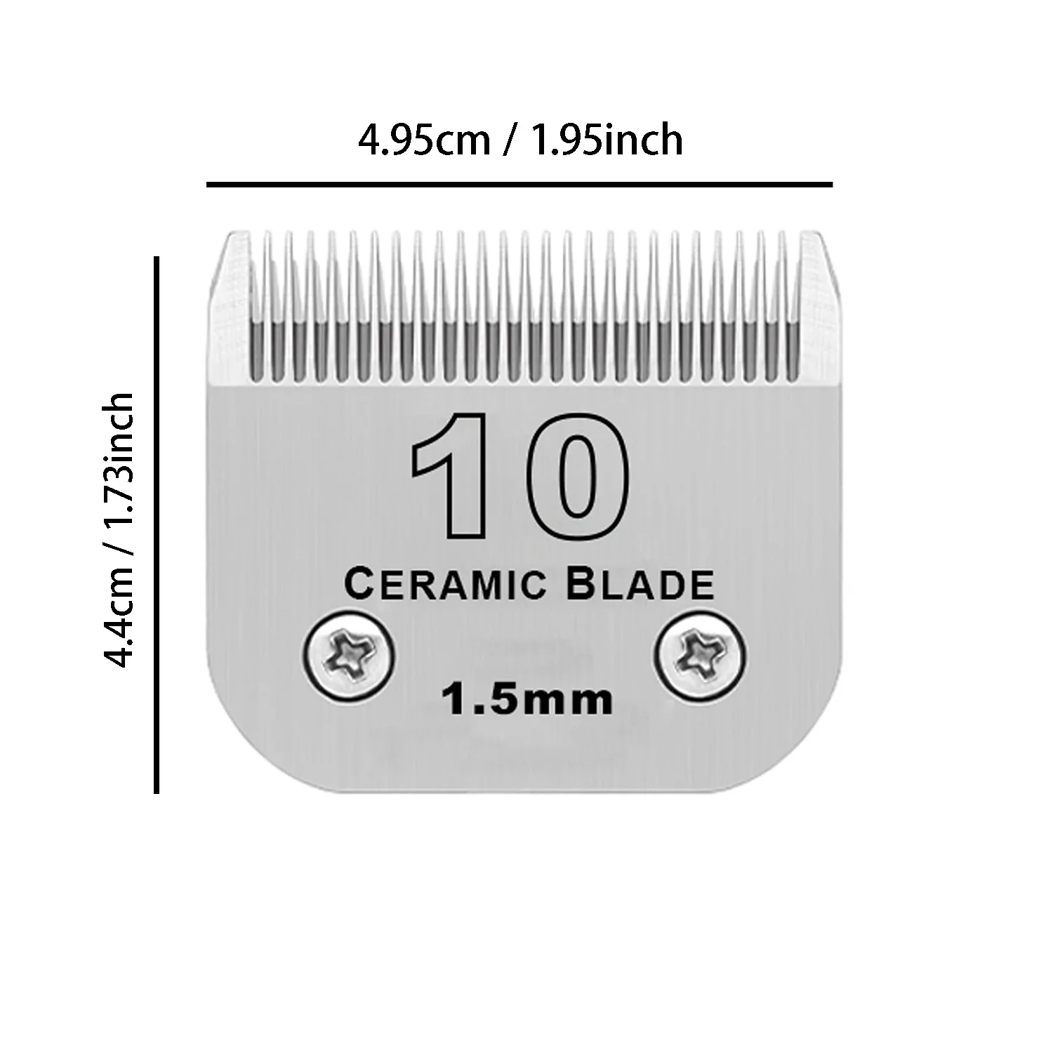 10# Ceramic Pet Grooming Clipper Blade 1.5mm Cut Length Detachable Replacement Compatible with Andis Oster A5 Wahl KM10