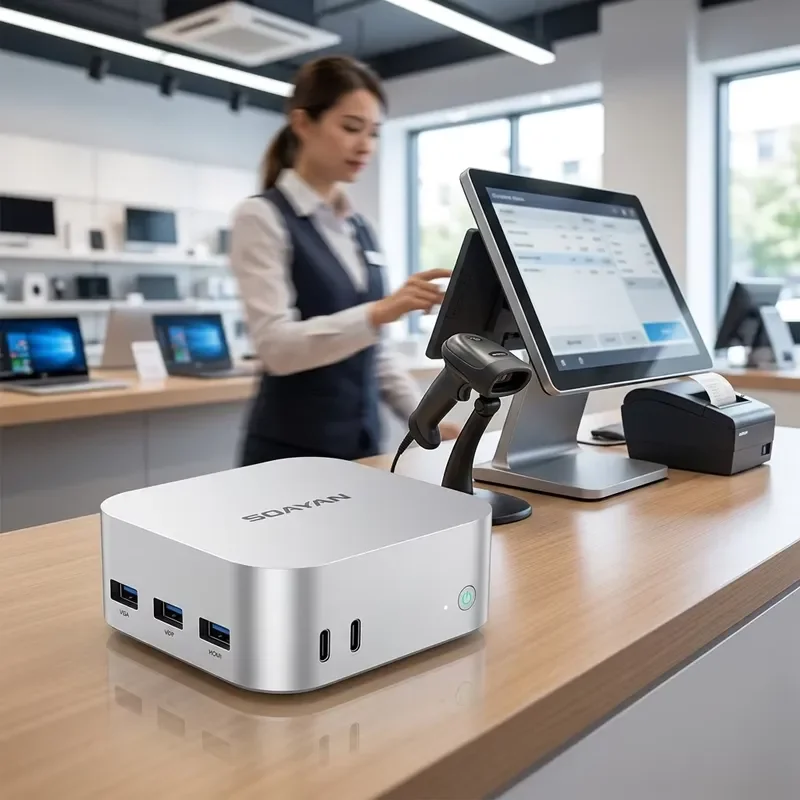 BOLRZO N100 Mini PC Digital Signage Player 12G LPDDR5 Dual LAN WiFi 5 Windows 11 Linux Commercial PC Retail Display