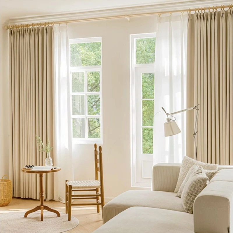 Bedroom Thickened Blackout Curtains Modern Living Room Drape Floor-to-ceiling Window Sunshade Curtain Balcony Bay Window Drapes