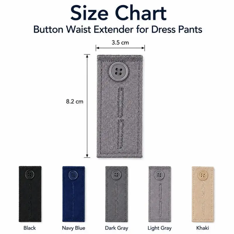 5/10 Stück Hosen-Taillenverlängerer, elastischer Bund, geeignet für Männer und Frauen, Stretch-Taillenverlängerer, Jeans-Knopf – Detail 2