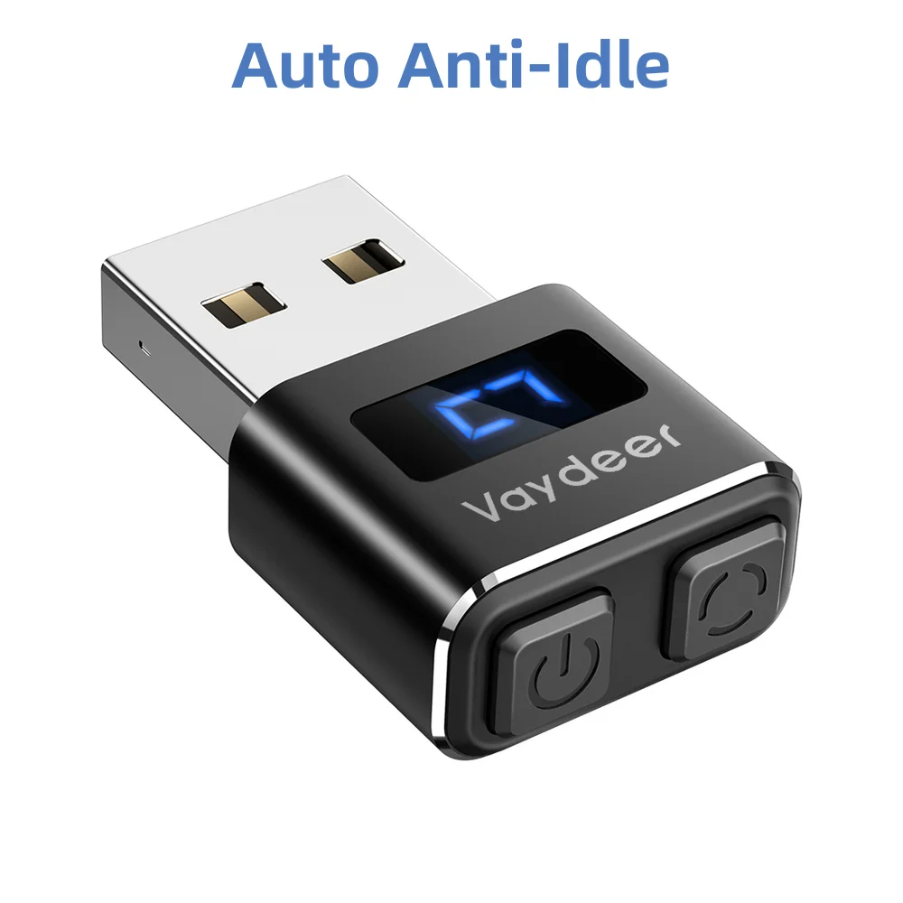 Metal Tiny Mouse Jiggler, USB Mouse Mover Undetectable, Automatic Shaker with Separate Mode and ON/Off Buttons, Mouse Moving