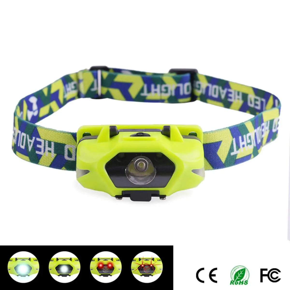 UltraFire T04 Mini Head Lamp 4 Modes Waterproof LED Flashlight Headlight Headlamp Torch Lanterna with Headband Use AA Battery