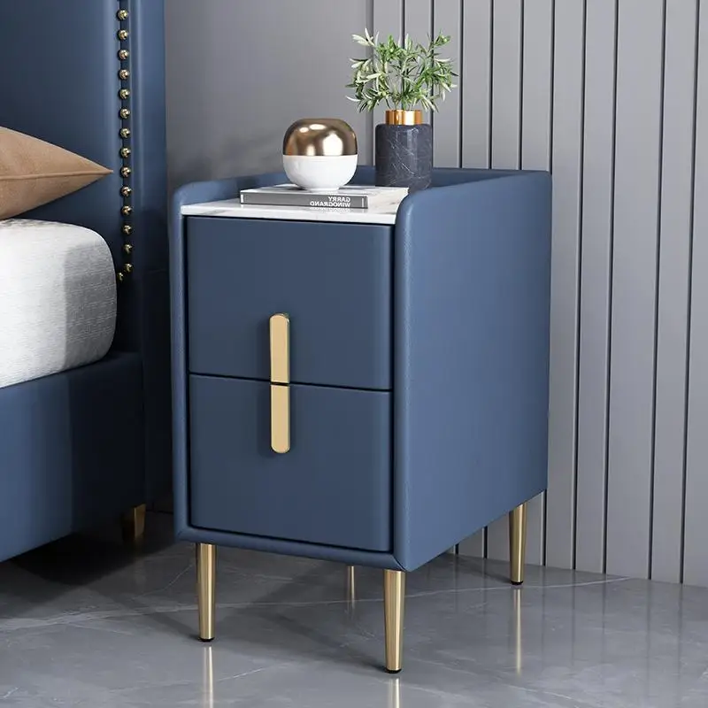 Nordic Light Luxury Modern Solid Wood Bedside Table Cabinet Free Installation Mini Bedroom Multi-layer Shelf Storage Cabinet