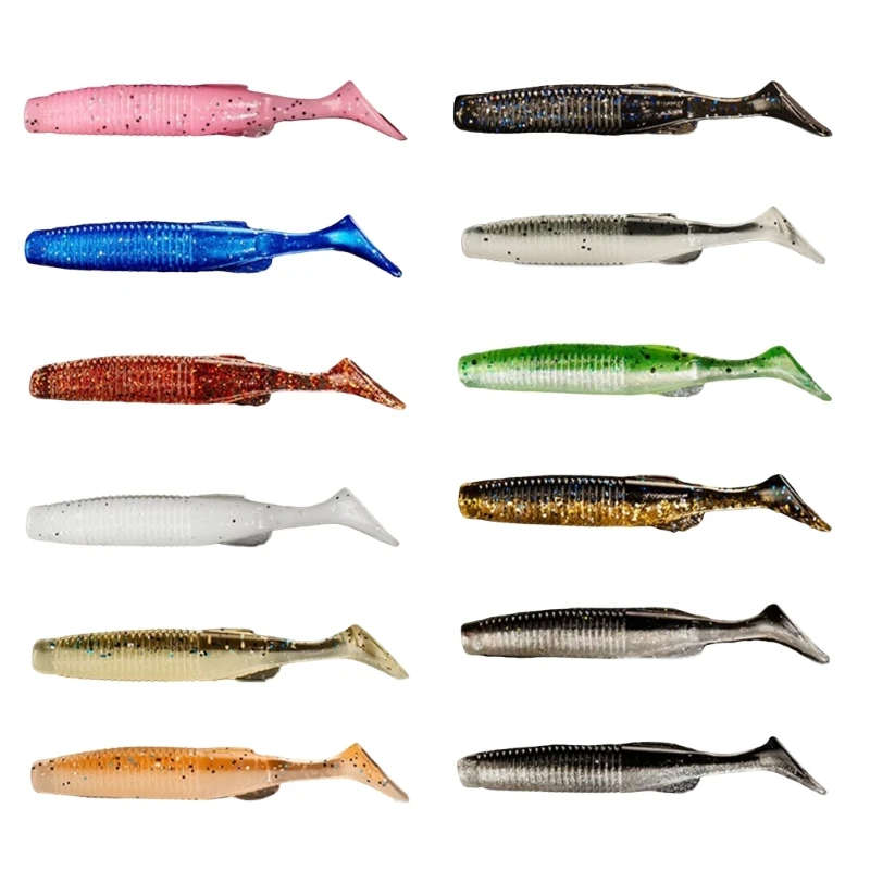 

A1A2 10Pcs Sinking Fishing Lures Artificial Wobbler Soft Lures Worm Baits Competitive T Tail Soft Baits Paddle Tail Swimbaits