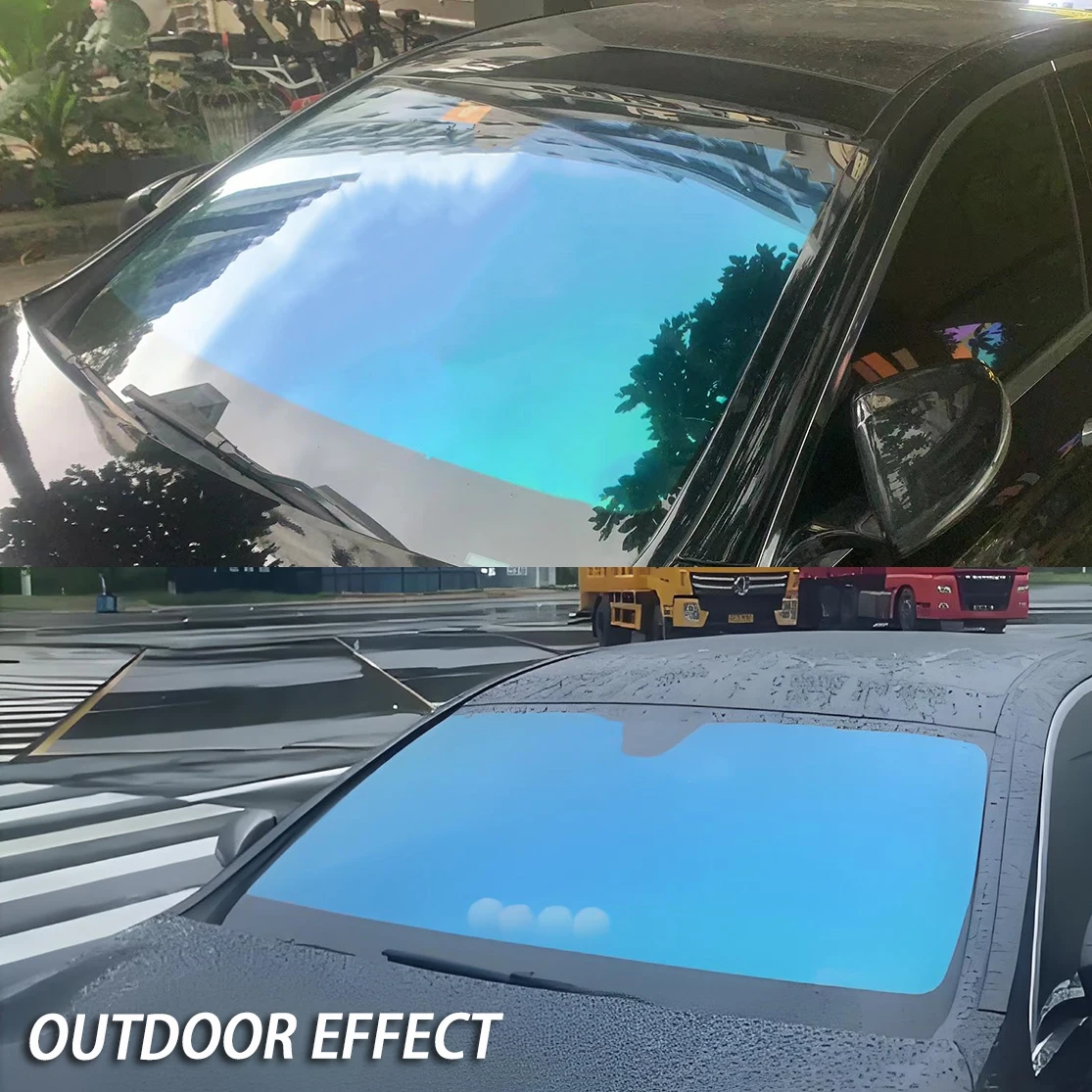 Film Kaca Mobil Chameleon 65% VLT Warna Berubah Biru Film Kaca Depan Chameleon Film Kaca Mobil Solar Chameleon