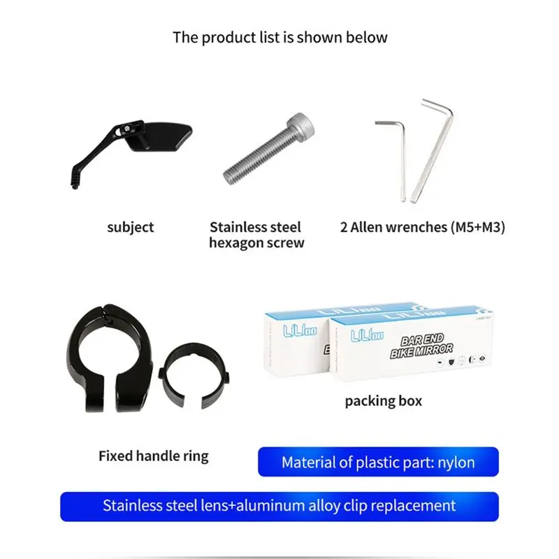 [AD12] Handlebar Bike Mirror, HD Blast-Resistant, Adjustable Rotatable Bike Mirror, Rearview Mirror, Bicycle Mirror Right