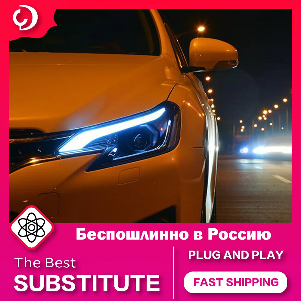 AKD Car Styling Headlights for Toyota Reiz Mark X 2013  LED Headlight DRLRunning Turn Signal Light Led Projector Auto Accessorie