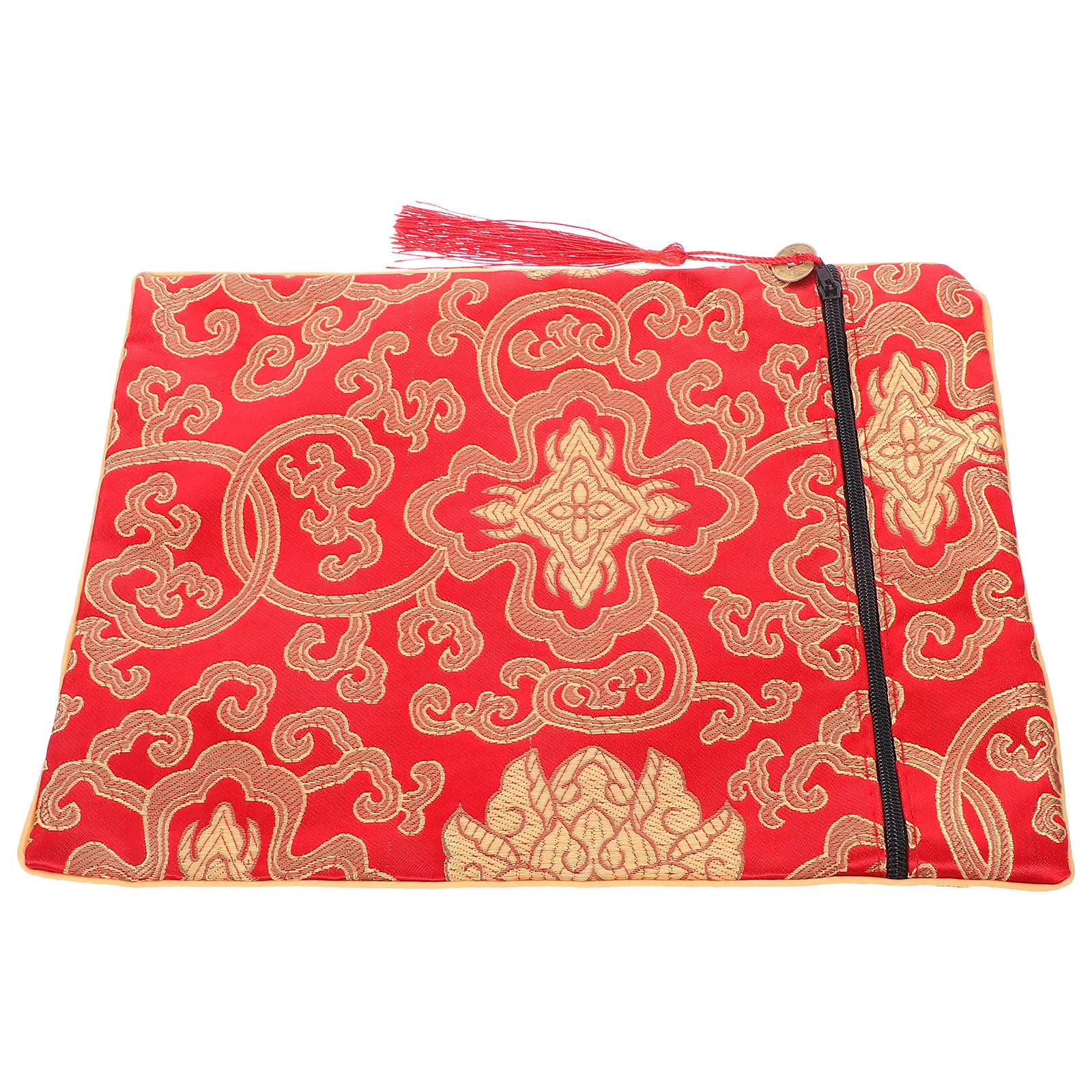 

Мешочек для хранения буддийских священных писаний, шелковый, желтый, 20x25 см, с вышивкой дракона, органайзер-чехол для книг