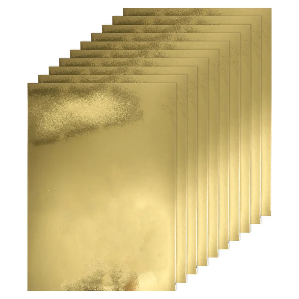 

5pcs Mirror Paper For Crafts A4 Gold Cardstock Metallic Reflective Finish Diy Material Scrapbooking Origami Wedding Invitations