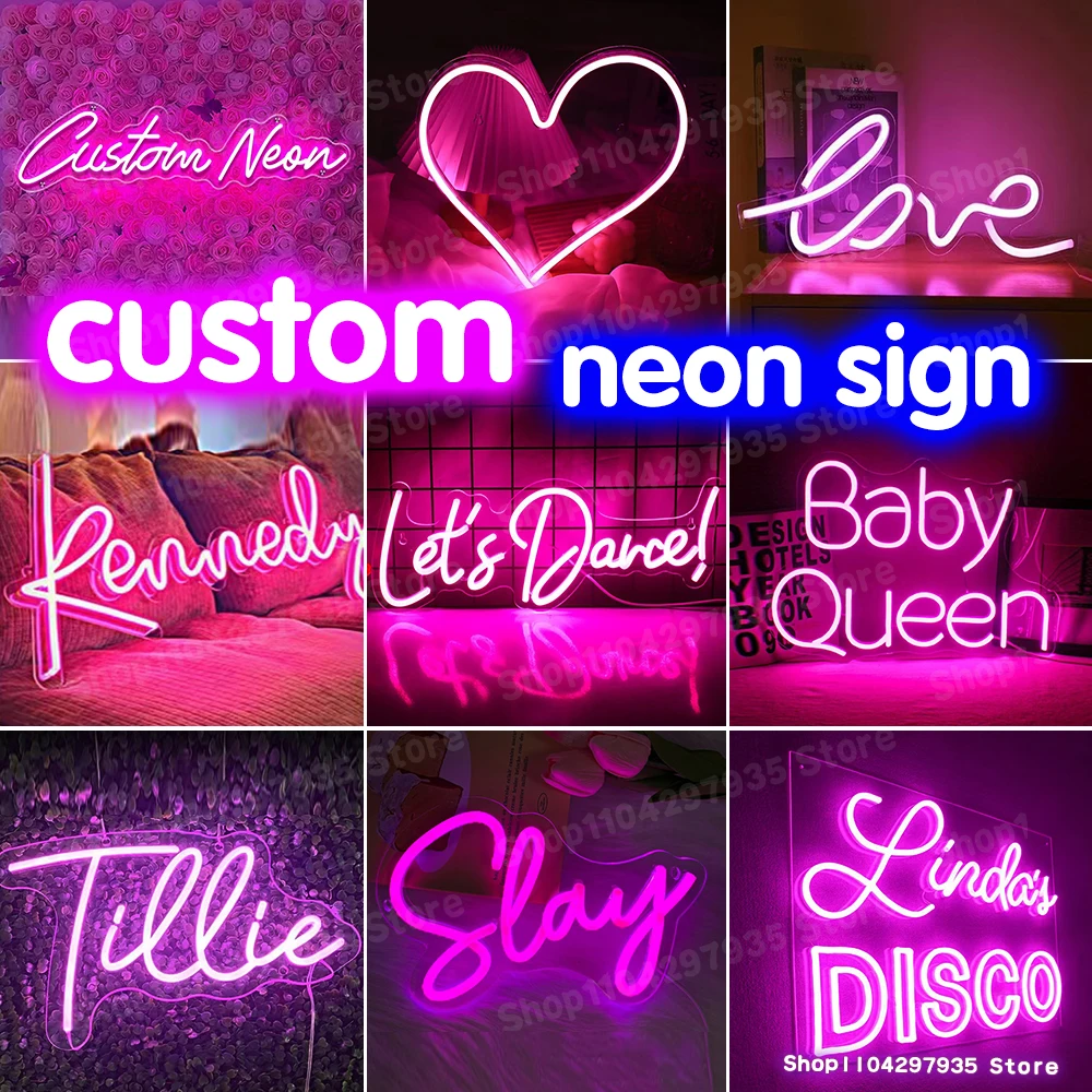 Customized Neon Sign Reusable LED Light Up Sign for Birthday Party Backdrop Decoration and Wall Decor shop sign DIY