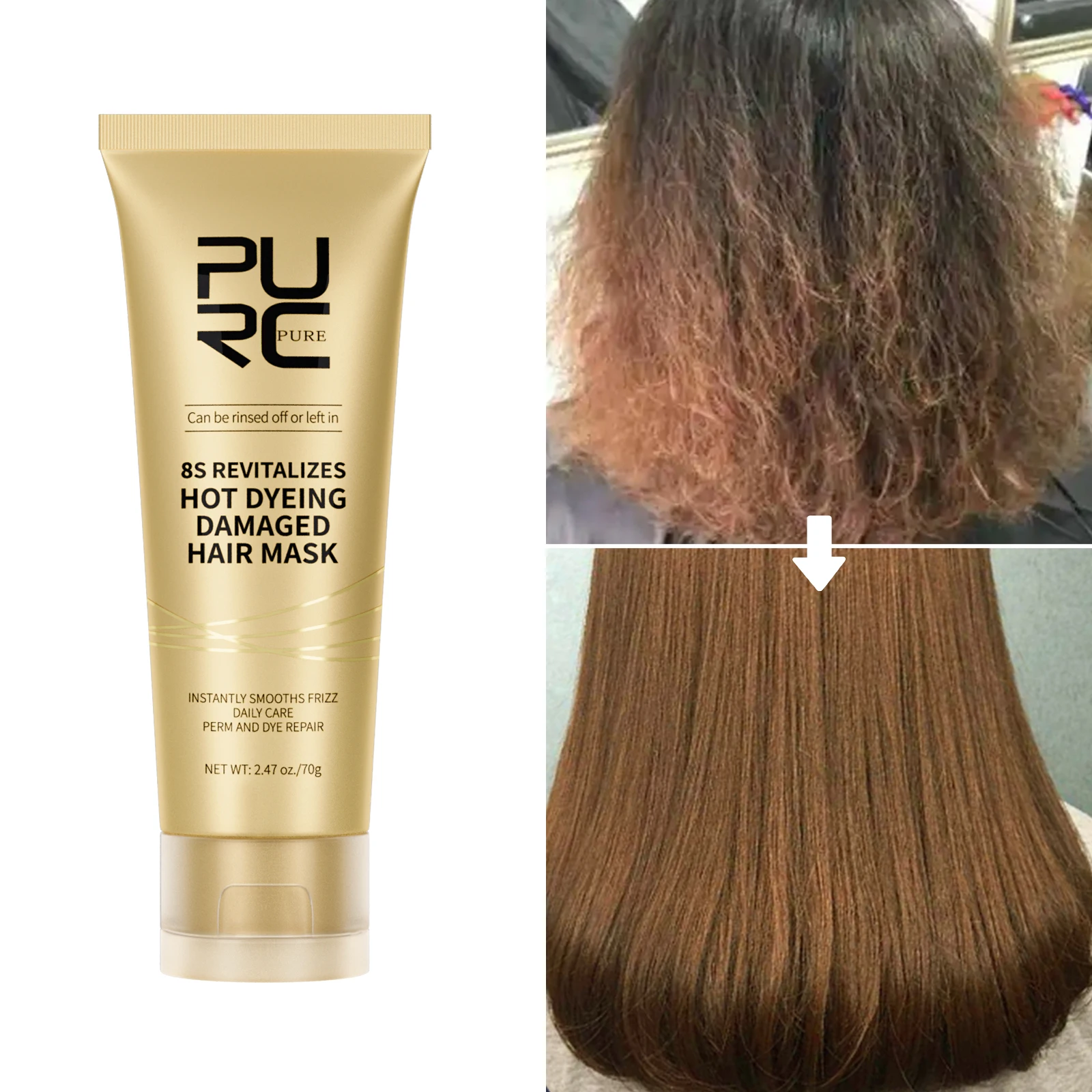 PURC Professional Hair Mask Keratin Treatment Cream 8 Seconds Repair Damaged Frizz Smoothing Straightenig Hair Care Products