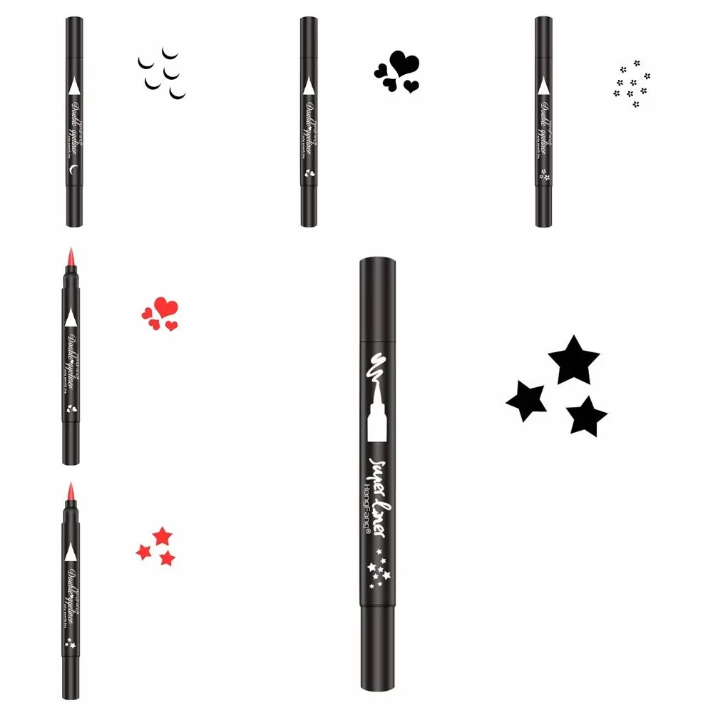 Heart/Moon/Star Designs Moonlight Glam Eyeliner Pen Sweatproof Waterproof Tattoo Stamps Anti-Oil Smudge-Proof