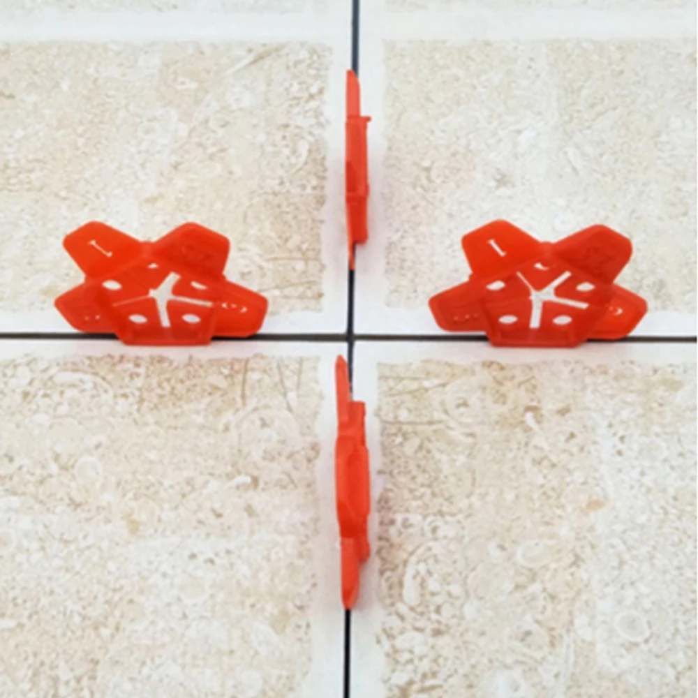 50Pcs Plastic Wall Tiles Gap Cross Locator Reusable Floor Wall Leveling Device 5-in-1 Multi-purpose Crosses Renovation Parts