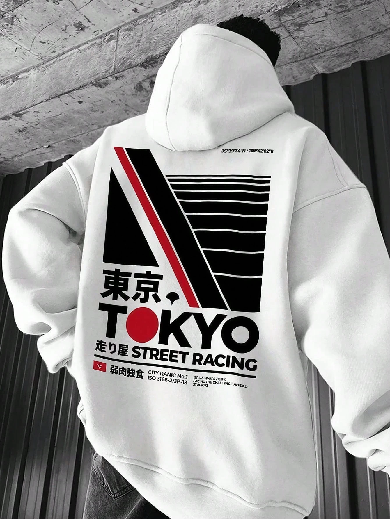 

Мужская повседневная толстовка с капюшоном и свободными карманами с буквенным узором, осень