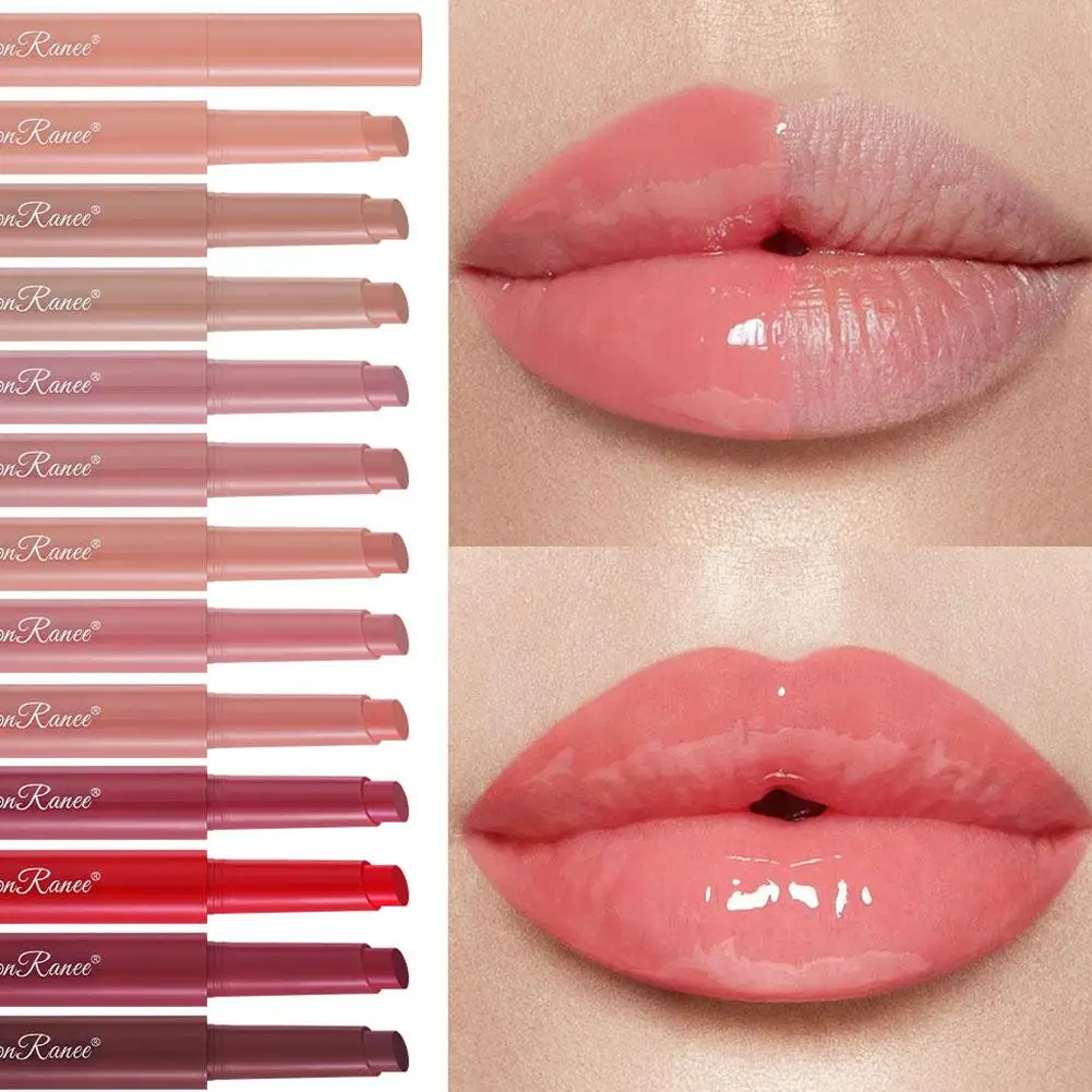 Jelly Lip Push-on Lipstick Pen Mirror Lip Color Outlines Whitens Shapeful Lines Moisturizing Lip Lip Nude Beauti Diminishes G7Q2