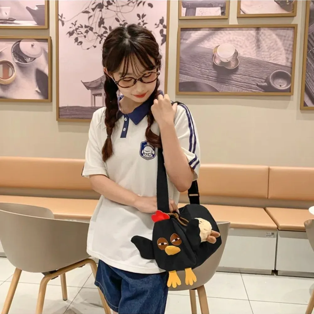 Nylon Chicken Crossboday Bag Adjustable Straps Large Capacity Hens Shoulder Bag Cute Cartoon Kawaii Animal Purse Kids