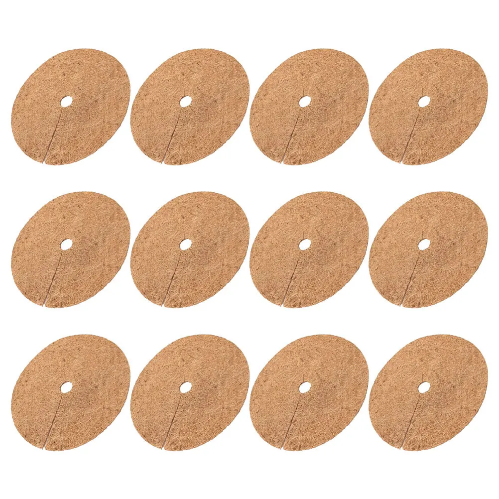 

12pcs Coir Flowerpot Mat Round Anti-Grass Ring For Garden Succulents Vegetables Tree Barrier Mulch Pad Fiber Ring Liner