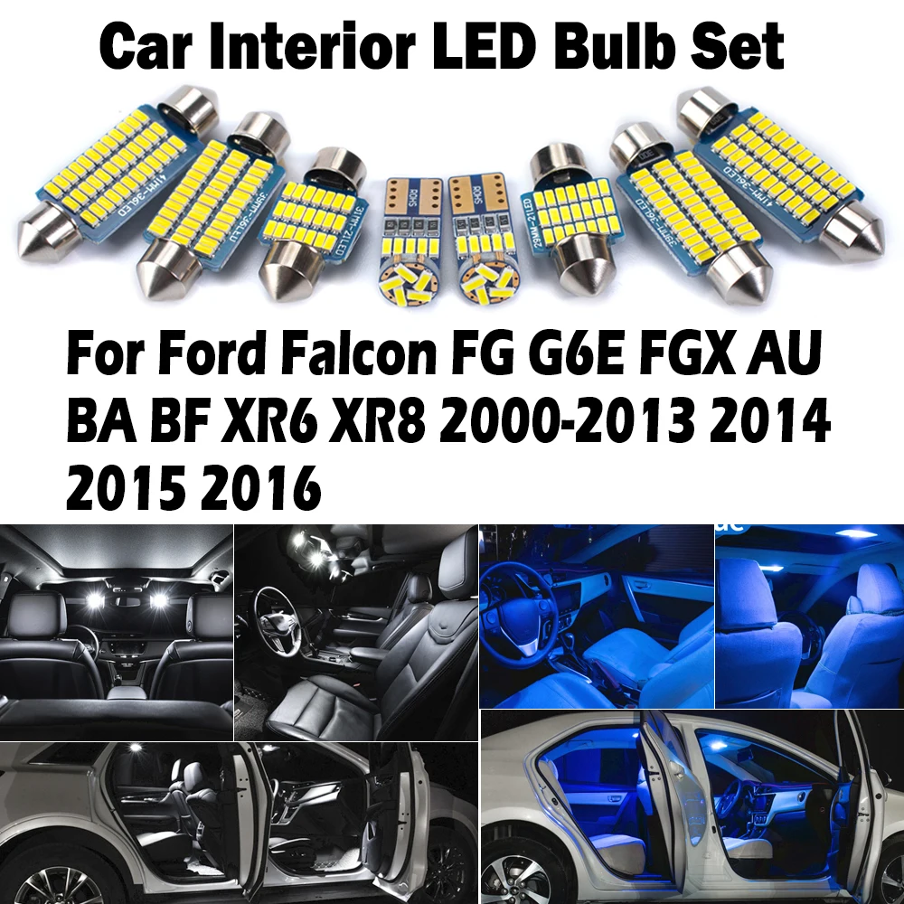 

Canbus For Ford Falcon FG G6E FGX AU BA BF XR6 XR8 2000-2013 2014 2015 2016 Trunk Bulbs LED Interior Map Reading Dome Light Kit