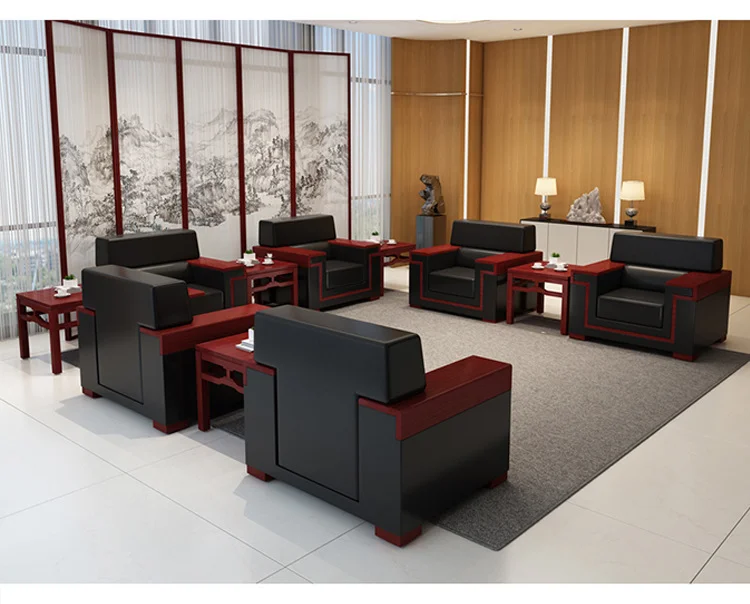 Office Sofa Modern Business Reception for Meeting Room Single Seat Two Seat Three Seat High Level  Sectional Sofa Set