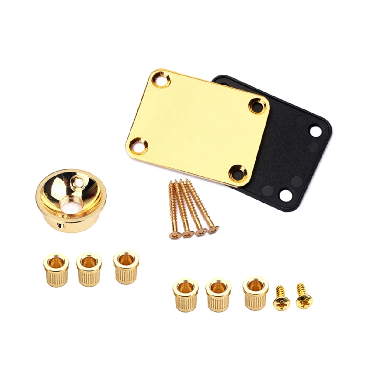 ABMO Electrosocket Jack Plate & Guitar String Ferrules & Bass Guitar Metal Neck Plate Compatible Guitar String Winder