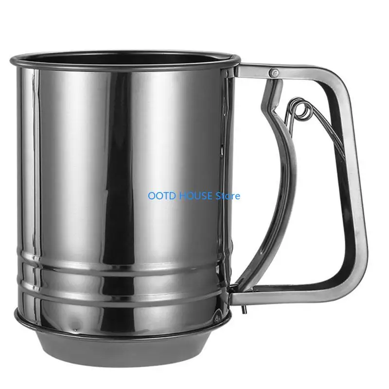 

103A Sifter Cup Sieve Mesh Powder Flour Sieve Stainless Steel Screen Baking Tool Gift