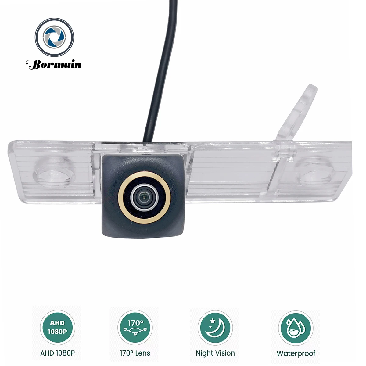 Bornwin AHD 1080P 170 °   Cámara de visión trasera de vehículo FishEye para cámaras de coche Chevrolet Cruze Sail Captiva Epica Lova Aveo HHR Matis