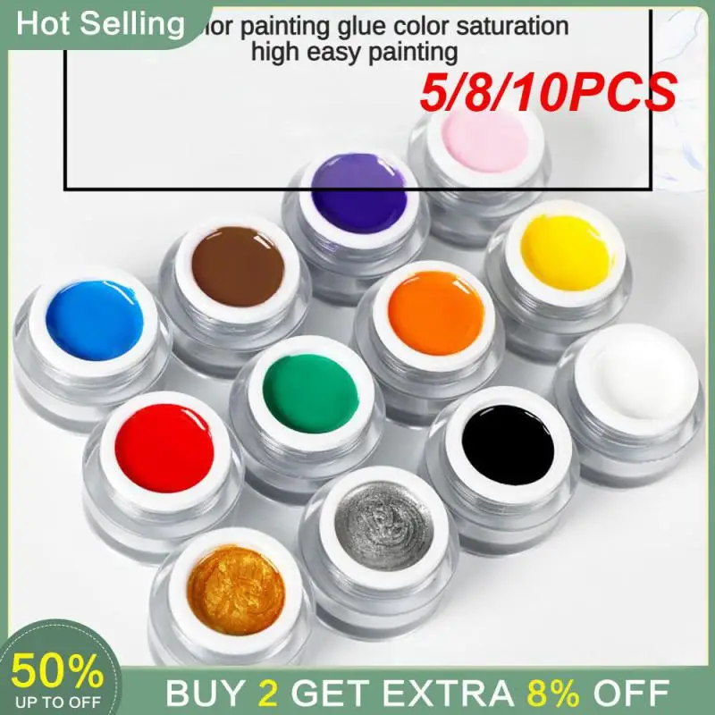 5/8/10PCS Filling Nail Polish Long Duration Painted Painted Glue Nail Glue Pull Glue Phototherapy Nail Polish Remover 15g