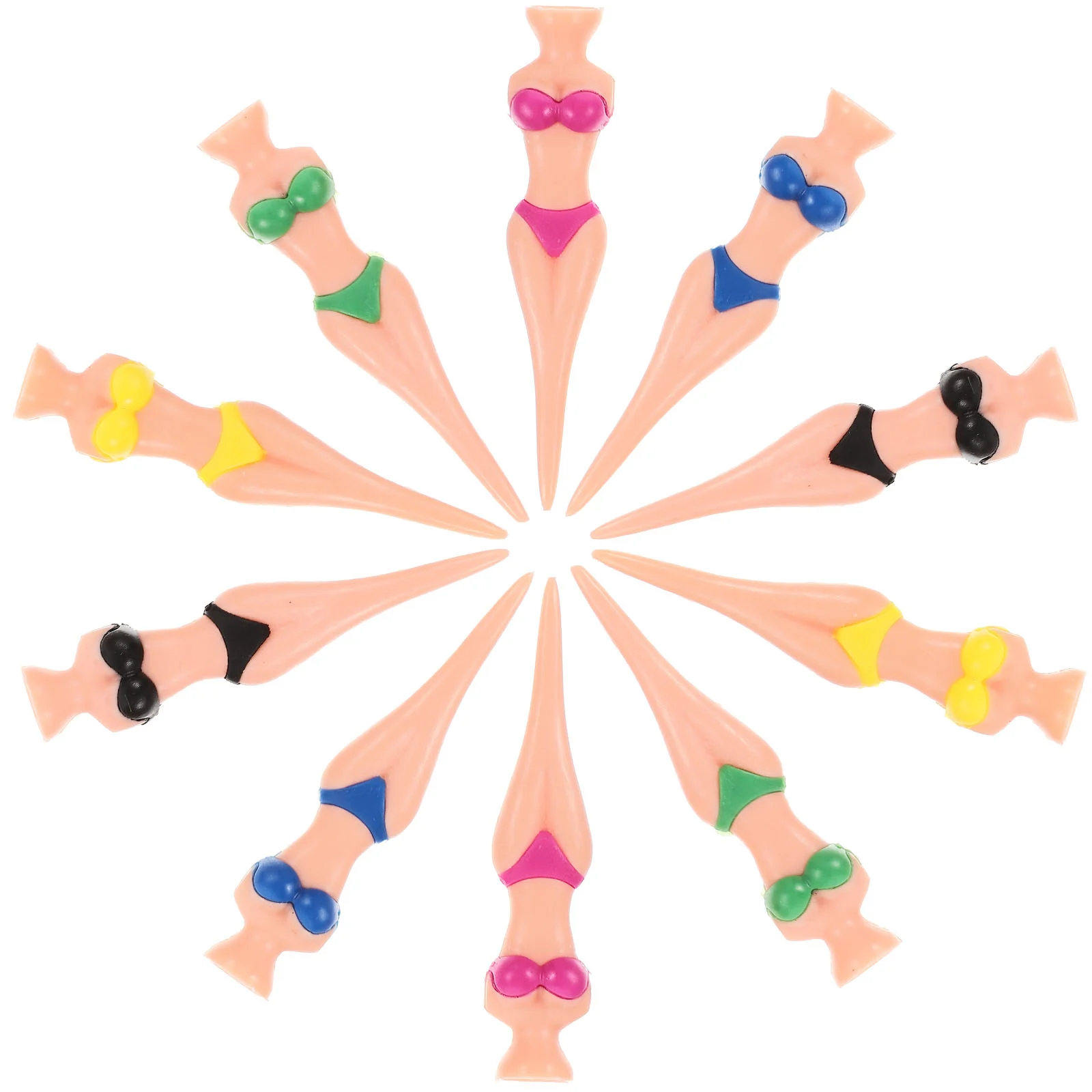 10 Pcs Beauty Golf Nails Bikini Golfing Supplies Plastic Golfs Peg 8 Cm Small Miss Professional Stands Training