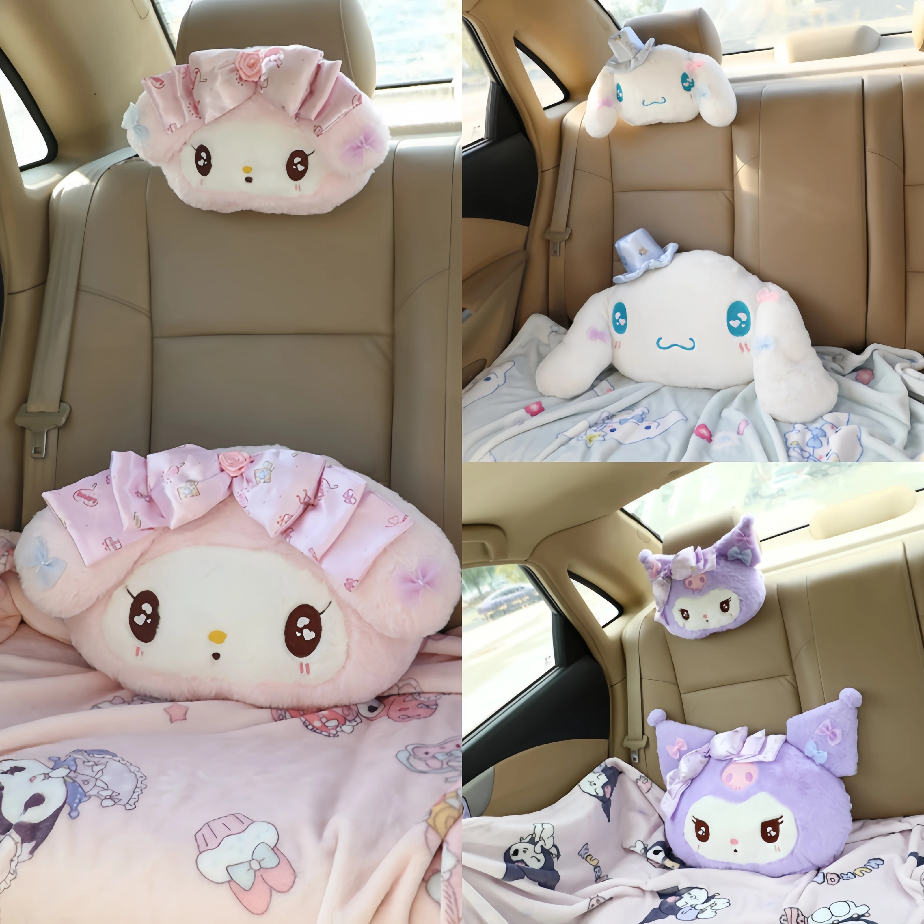 

Sanrio My Melody Plush Toy Big Size Hug Pillow Comfortable Back Cushion Kuromi Cinnamoroll Plushies Sofa Decorative Pillow