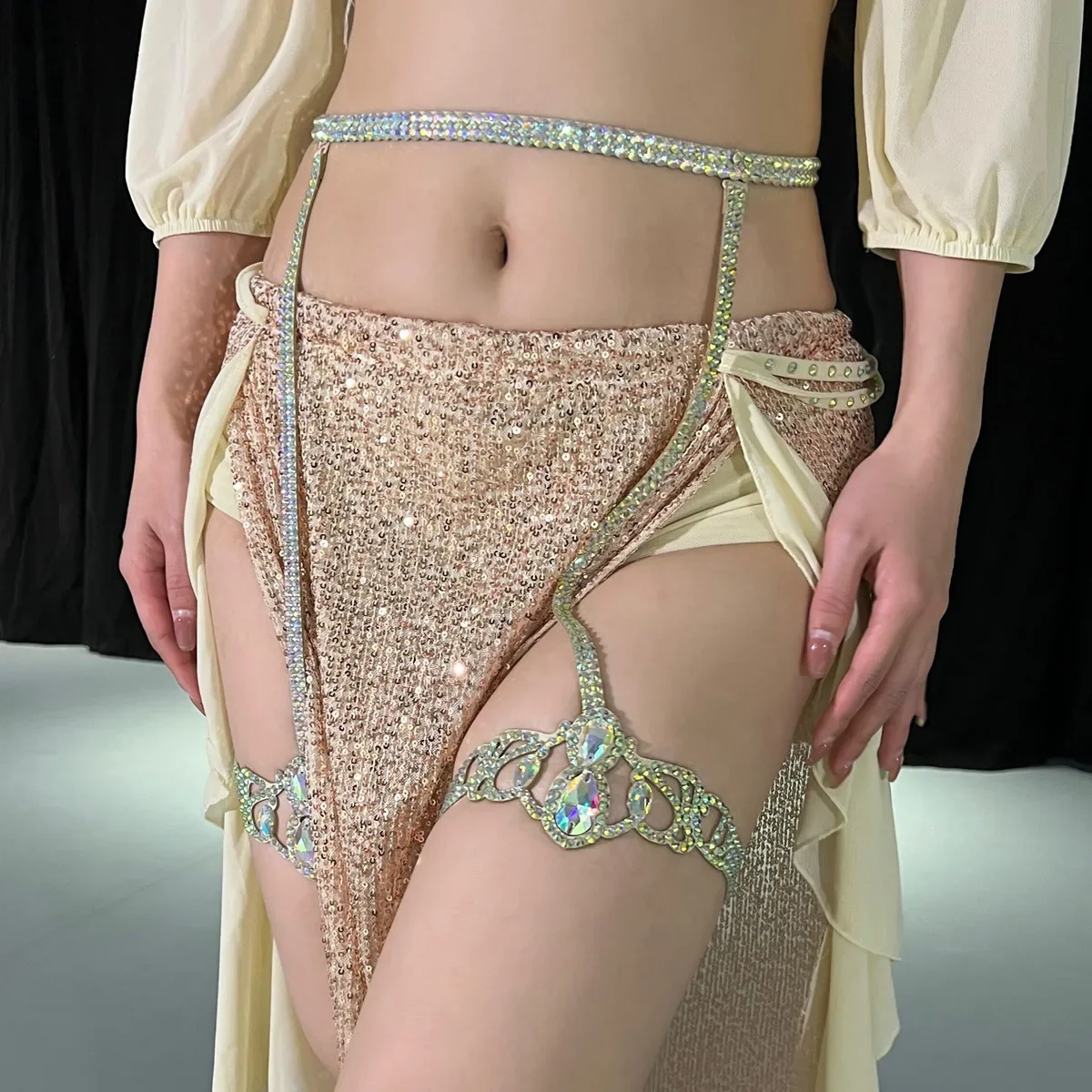 1 stks/partij vrouw buikdans strass been accessoires