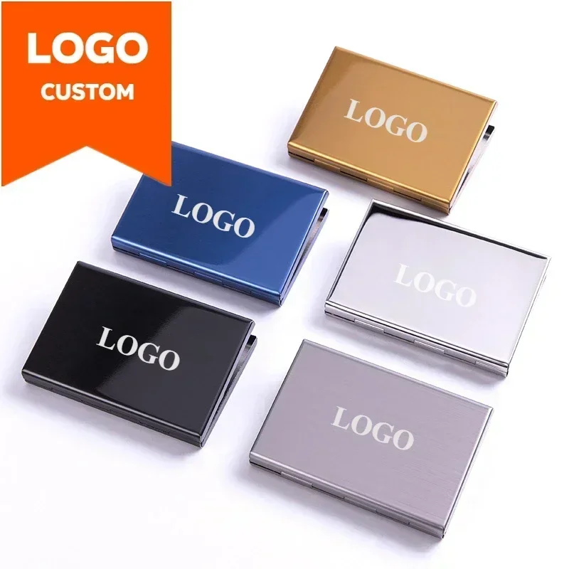 

Custom Logo Business Cardcase Holder Professional RFID Blocking Multi Wallet for 6 Credit Cards ID Case for Men & Women Gifts