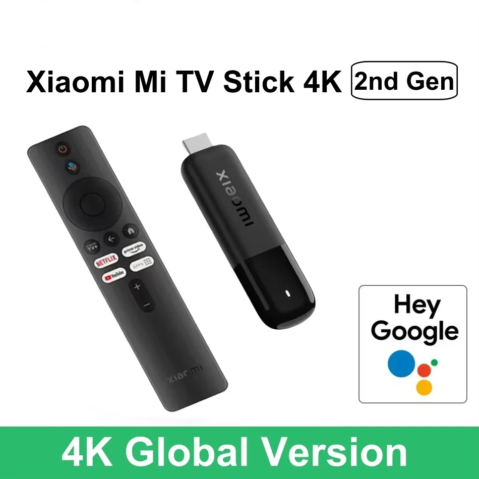 Xiaomi TV Stick 4K 2-го Поколения 2025 Года, Глобальная Версия, С Bluetooth 5.2, Google TV, Smart HDR, 2 ГБ ОЗУ, 8 ГБ Памяти