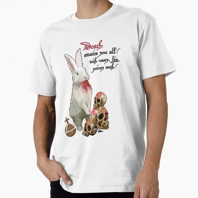 

Killer Rabbit of Caerbannog vintage Monty Python Funny gift T shirt for men Large size Tops 100% cotton printed Clothes S-6XL