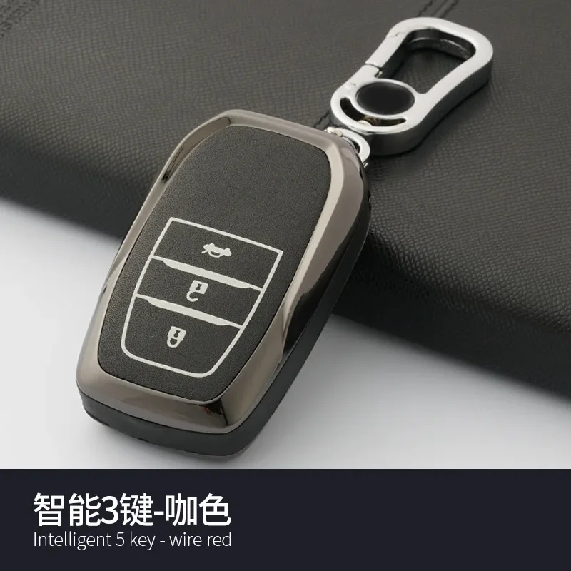 2024 Metal Car Key Case Key Bag for Toyota Leiling Corolla Highlander Prado RAV4 and Camry Car Accesories Key Chain Shell Wallet