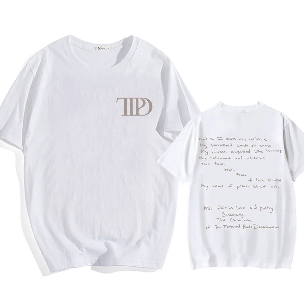 Album The Tortured Poets Department TTPD T-shirts Short Sleeve Cotton Comfortable Tee-shirt Casual Summer Men Women Tshirts Tees