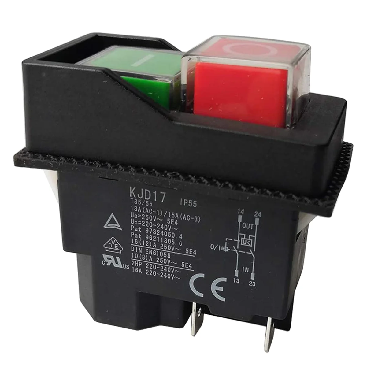 Retail Electromagnetic Switches Pushbutton Switches for Garden Tools KJD17 220V 4 Pin -Terminals