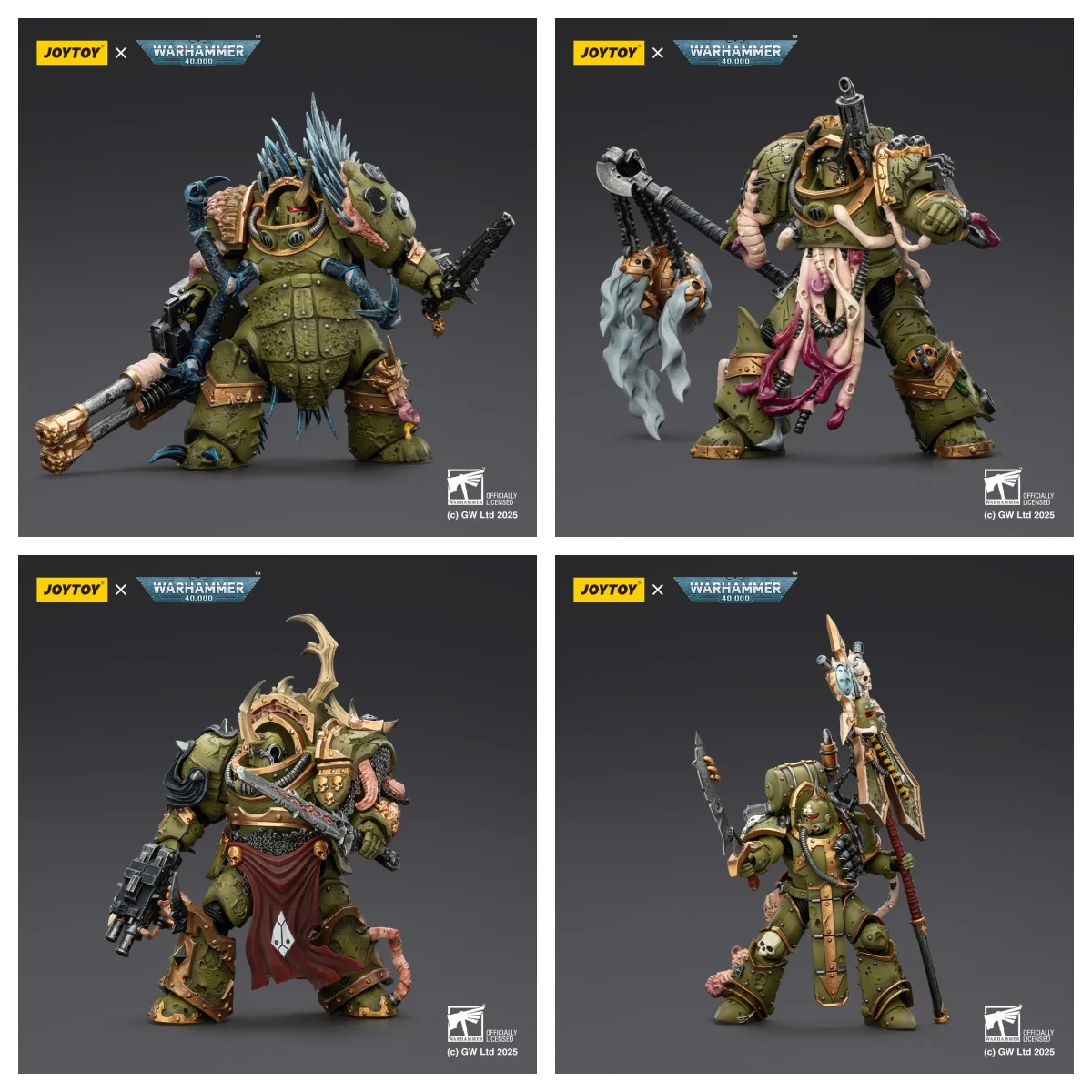 

HIPLAY JOYTOY Warhammer 40K Horus Heresy Death Guard Plague Marine Icon Bearer Blightlord Terminator, фигурка в масштабе 1/18