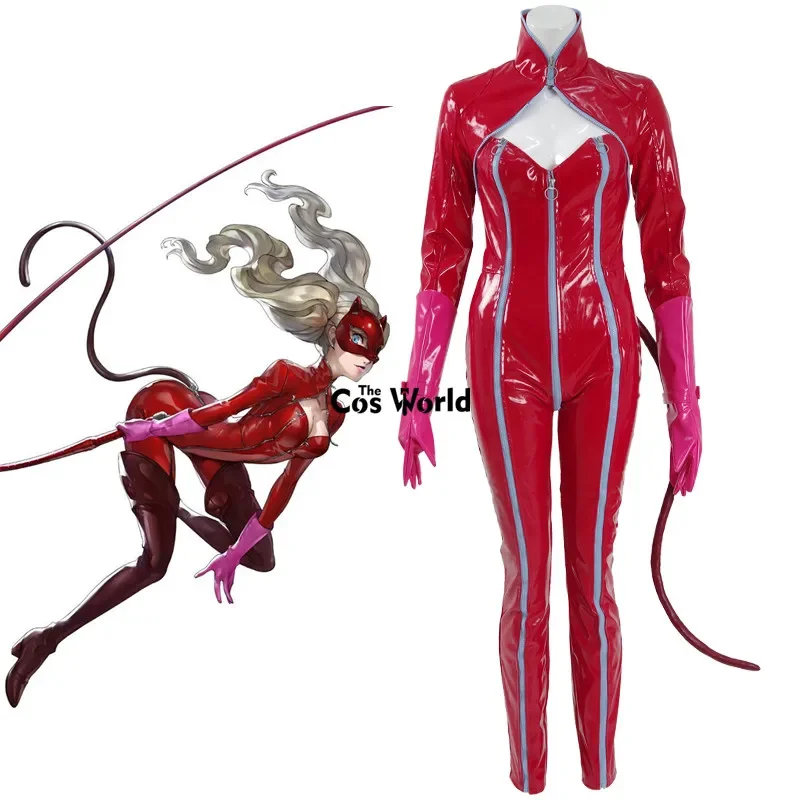 Persona 5 Anne Takamaki Panther Red Jumpsuits Bodysuit Tights Uniform Outfit Games Cosplay Costumes