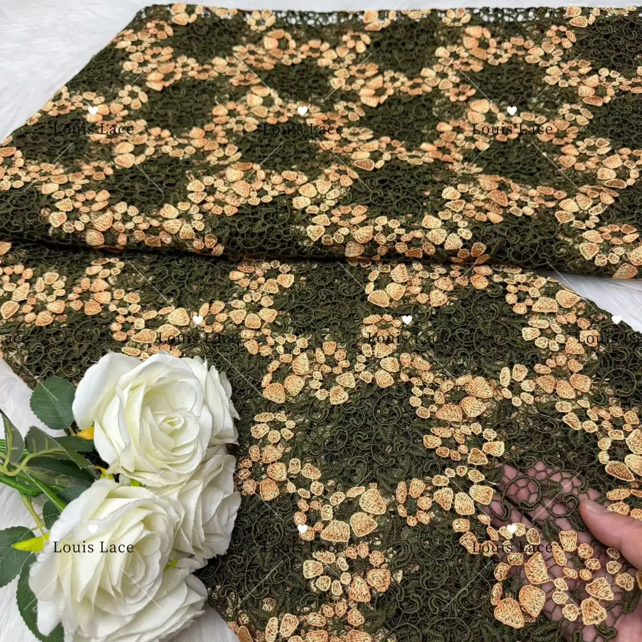 

Африканское вышитое 3D-кружево с цветами, нигерийское гипюровое кружево 2026 с аппликацией для элегантных свадебных и праздничных нарядов, ткань для шитья, 5 ярдов, G34-1