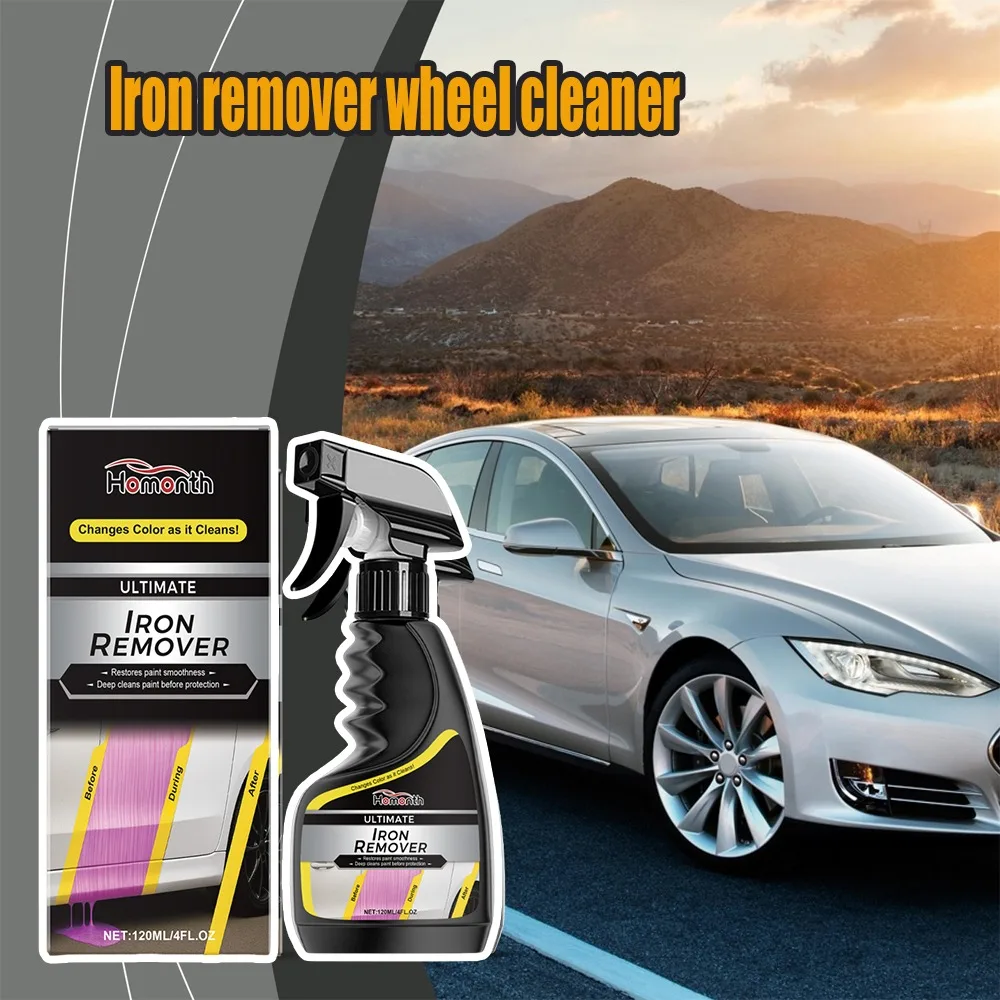 

120ml Car Rust Remover Cleaner For Wheel Hub Metal Surface Rust Decontamination Bright Cleaner Engine Headlight Wheel Car Wash
