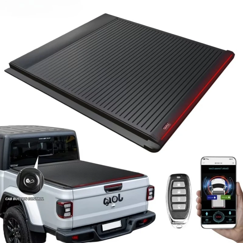 For Jeep Gladiator Rubicon 5ft Pick Up Truck Rolling Back Bucket Bed Cover Electric Retractable Tonneau Cover