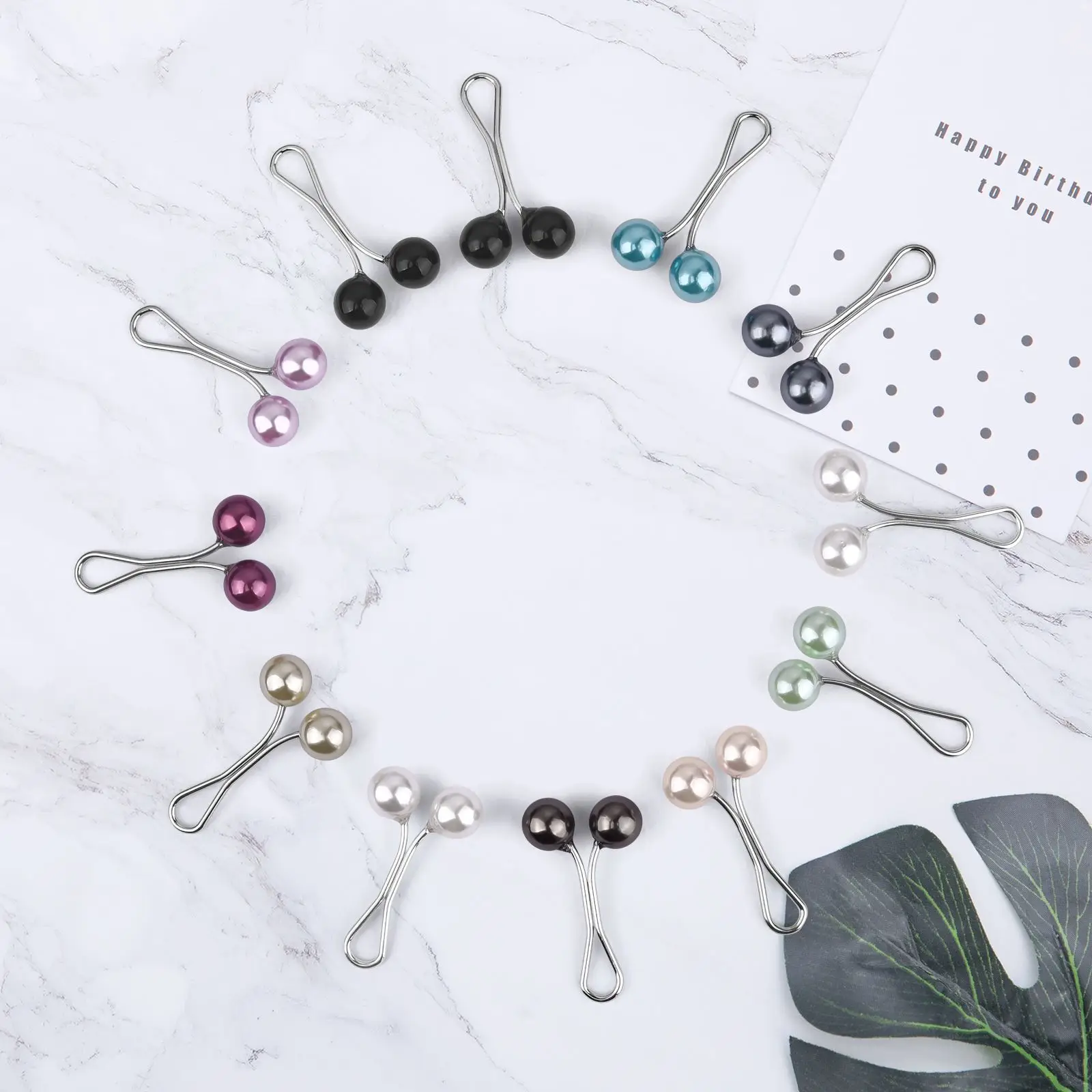 12pcs/Lot Alloy Pearl Brooch Lady Muslim Scarf Hijab Clips Pearl Scarf Brooch Pin Muslim Women Shawl Scarf Head Scarf Clips