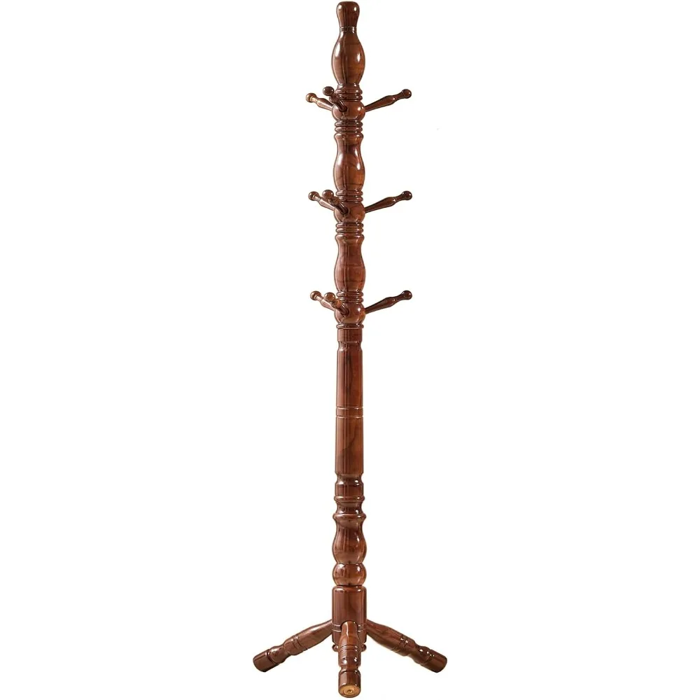 

Coat Rack, Natural Wood Coat Racks with 3 Height Options and 9 Hooks,Coat Tree Ease of Assembly,Freestanding Hall