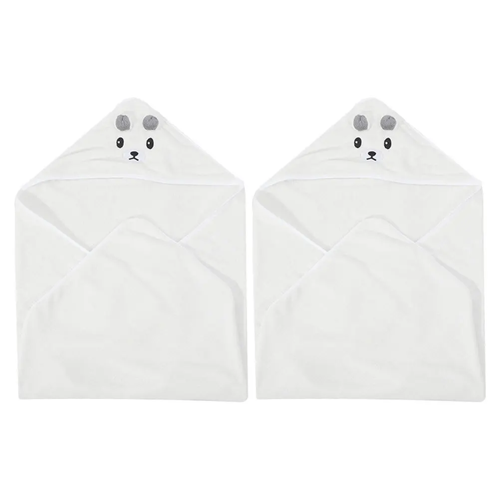 

2Pcs Coral Fleece Bath Towel Soft Absorbent Toddler Kids Bath Cape Shower Swimming Towel Absorbent Shower Bathrobe